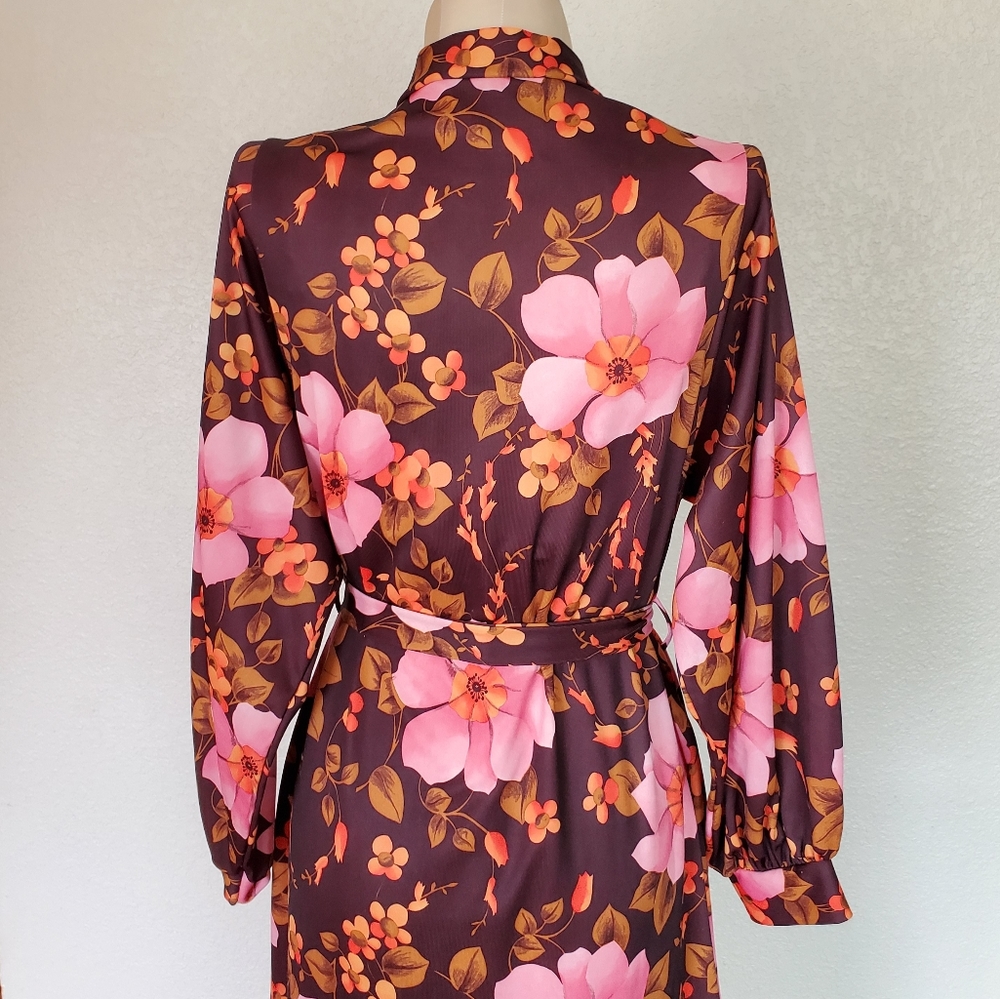 Vintage Bed Coat Robe w zip & waist tie - Picture 4 of 15